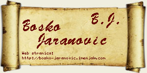 Boško Jaranović vizit kartica